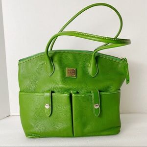 Dooney & Bourke Green Pebbled Grain Cresent Tote